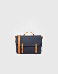 Satchel In Washed Navy Canvas