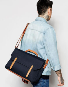 Satchel In Washed Navy Canvas - Image 3